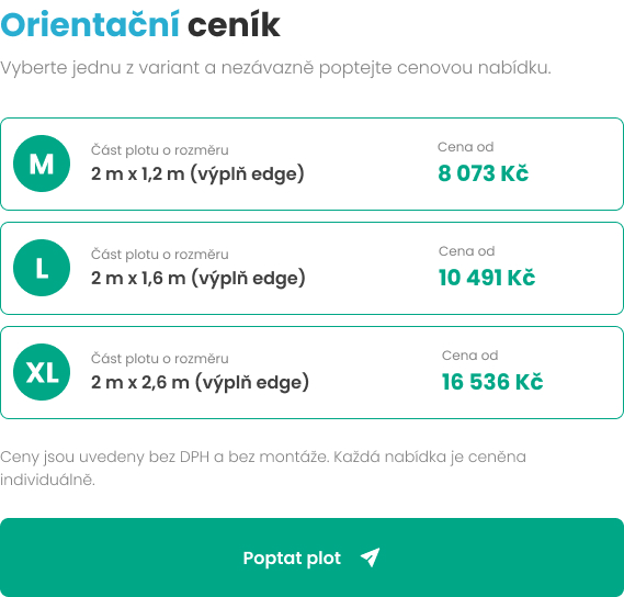Ceník plotů PROTECT