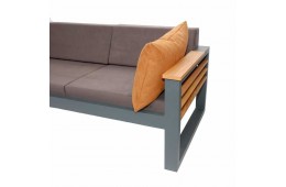 Zahradní hliníková sedačka s dřevěnými opěrky
